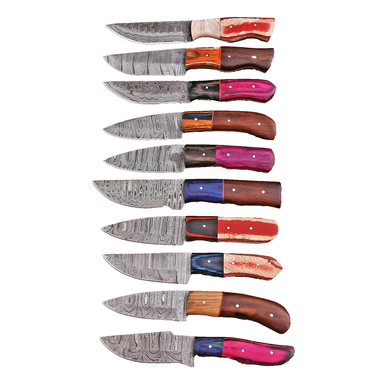 Lot of 10 Knives Damascus Steel Fix blade knife Whole Sale Price Clearance Sale