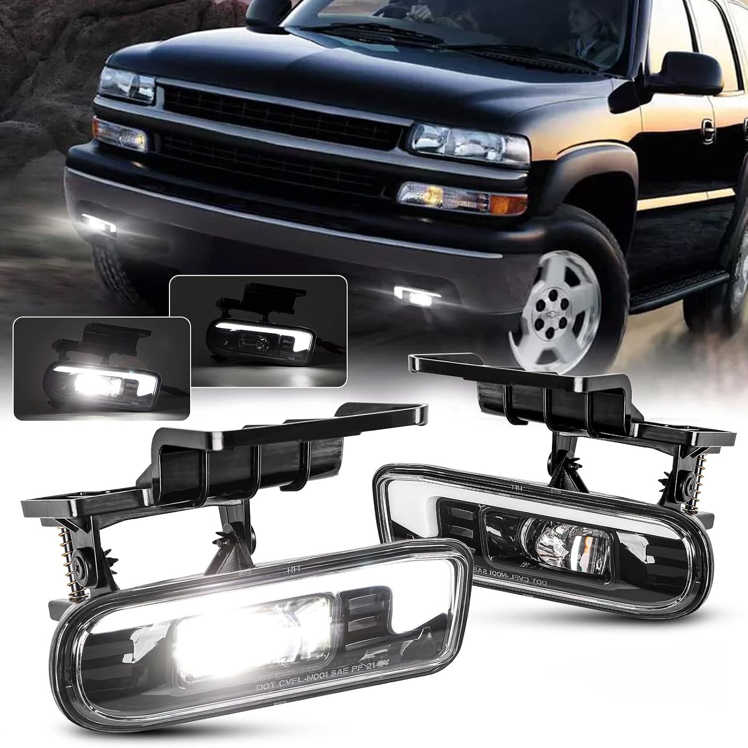 Chevy Si LED Fog Lights DOT Approved DRL Compatible 1999-2002 MIBAHE LED Fog