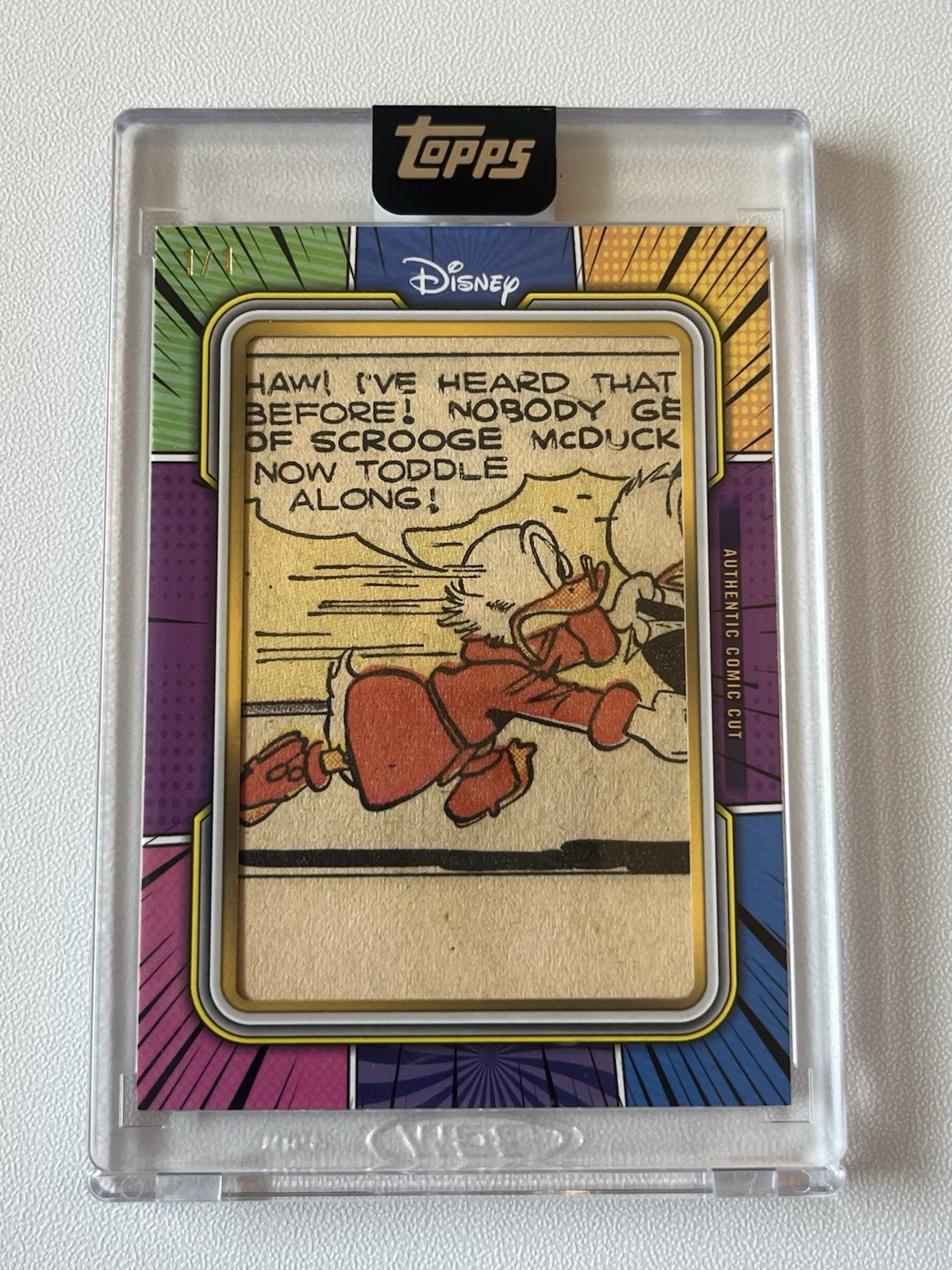 2025 Topps Disney Mint Scrooge McDuck Authentic Comic Cut 1/1 🔥 🔥 🔥 