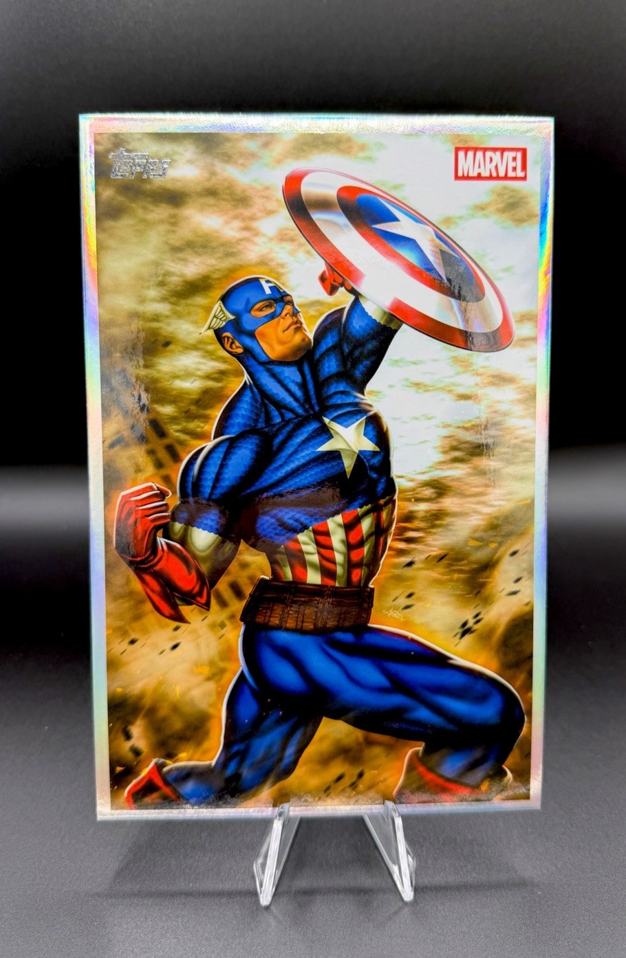 2026 Topps Marvel Vault Captain America Box Topper Original Art by Ariel Diaz