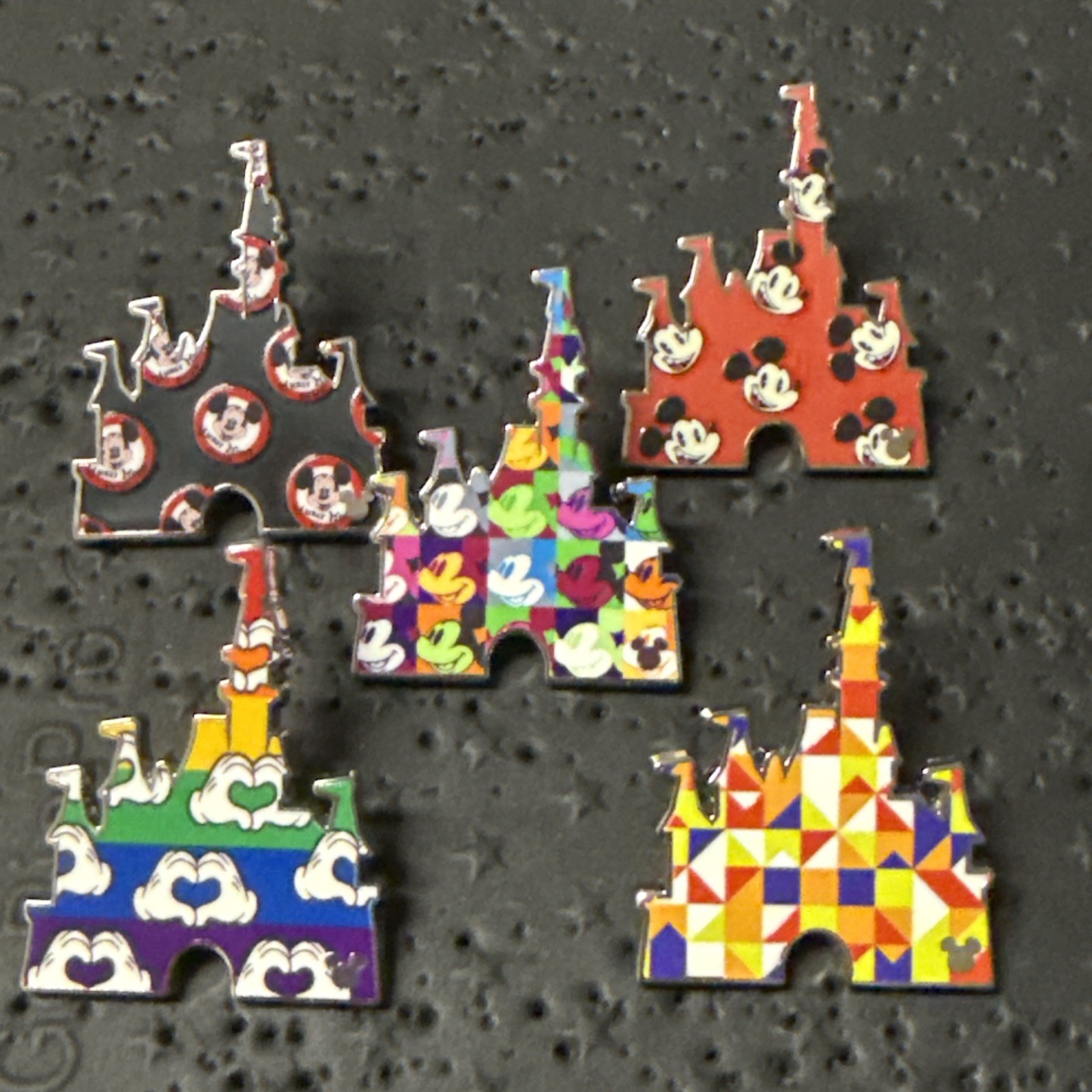 2025 Disney WDW Hidden Mickey Castles Wave B 5 Pin Set- NO CHASER