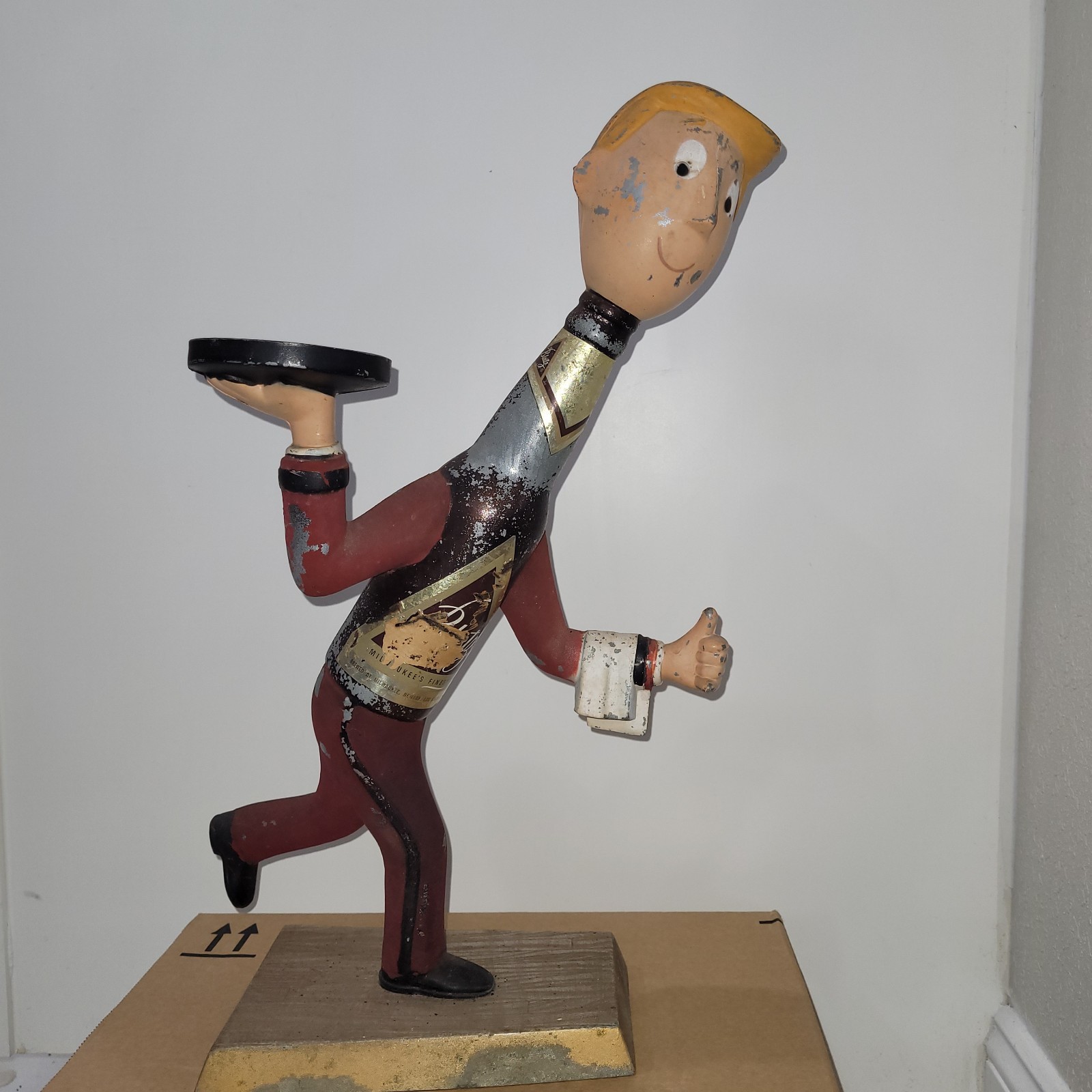 1950'S Blatz beer, running waiter.  Made of metal. 