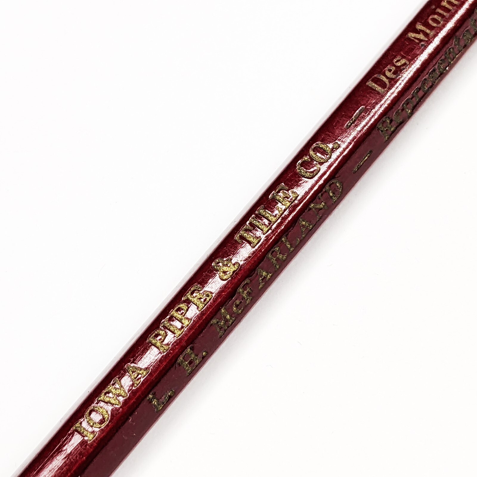 c1950s Des Moines, IA Advertising Pencil Iowa Pipe & Tile Co McFarland Sales VTG