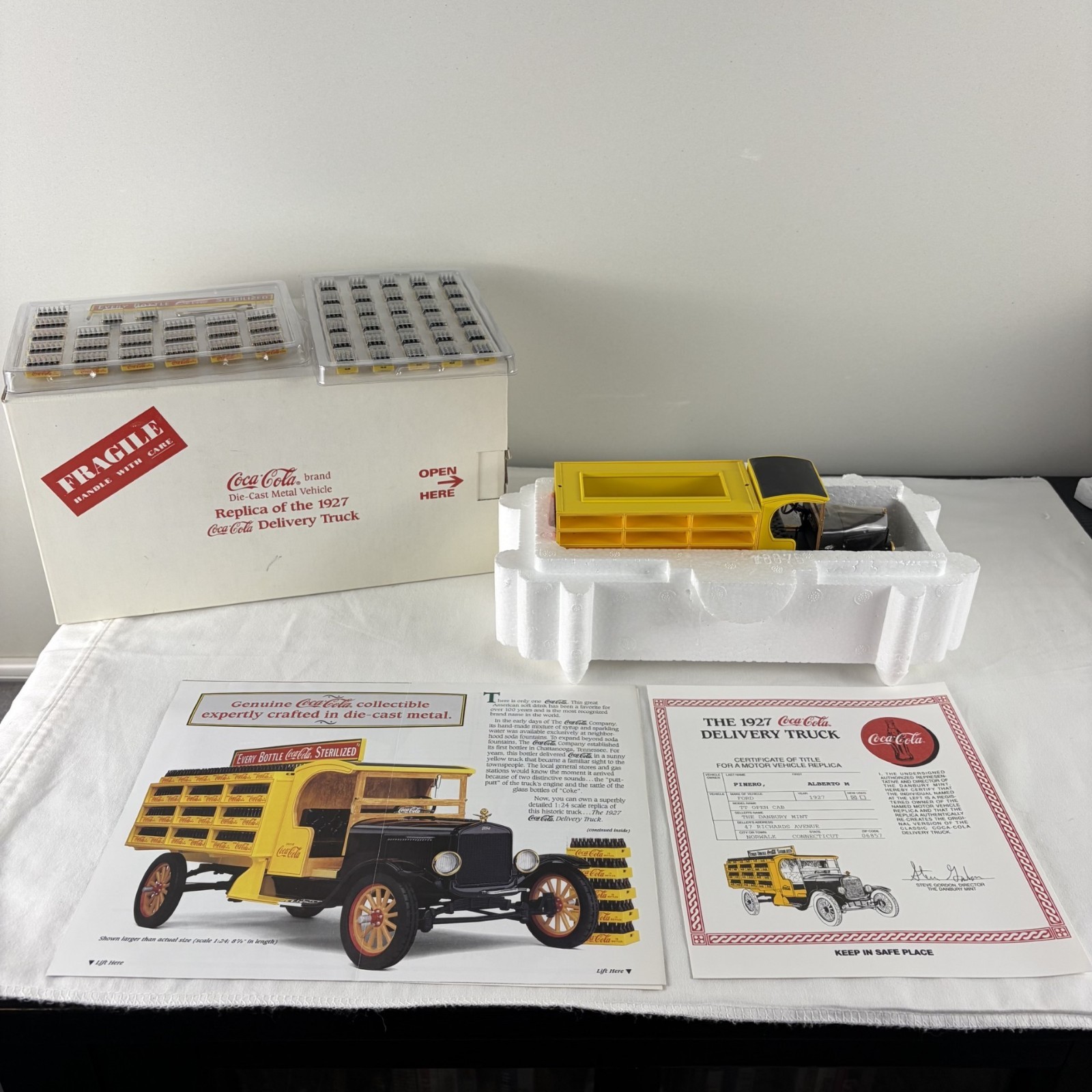 Vintage 1927 Coca-Cola Delivery Truck made by Danbury Mint Co. in 1995