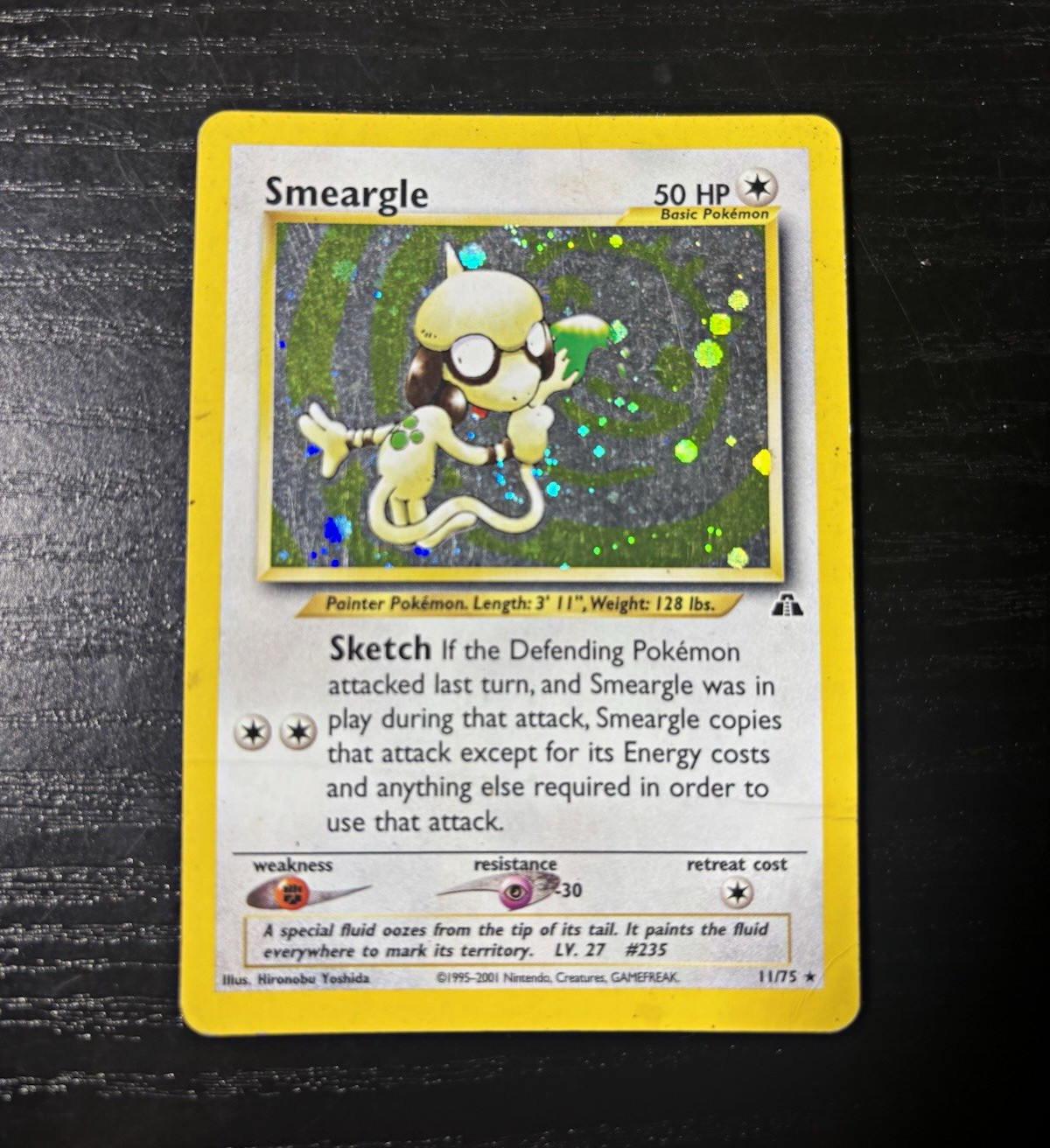Smeargle 11/75 Neo Discovery Holo Rare 2001 Pokemon WOTC Damaged Crease