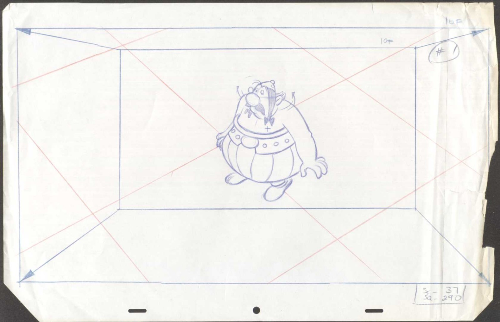 ASTERIX AND OBELIX ORIGINAL ANIMATION ART PAGE PRODUCTION DRAWING UDERZO COMIC