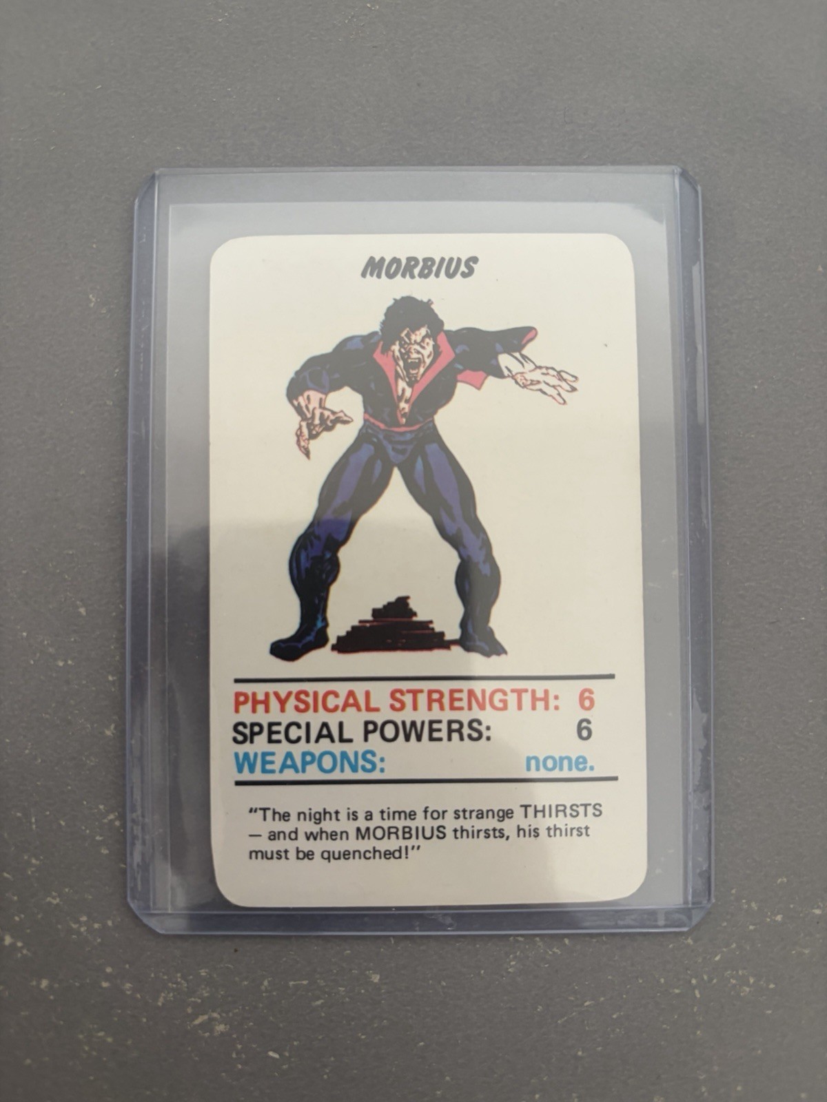 Morbius 1977 Marvel Super Heroes Top Trumps