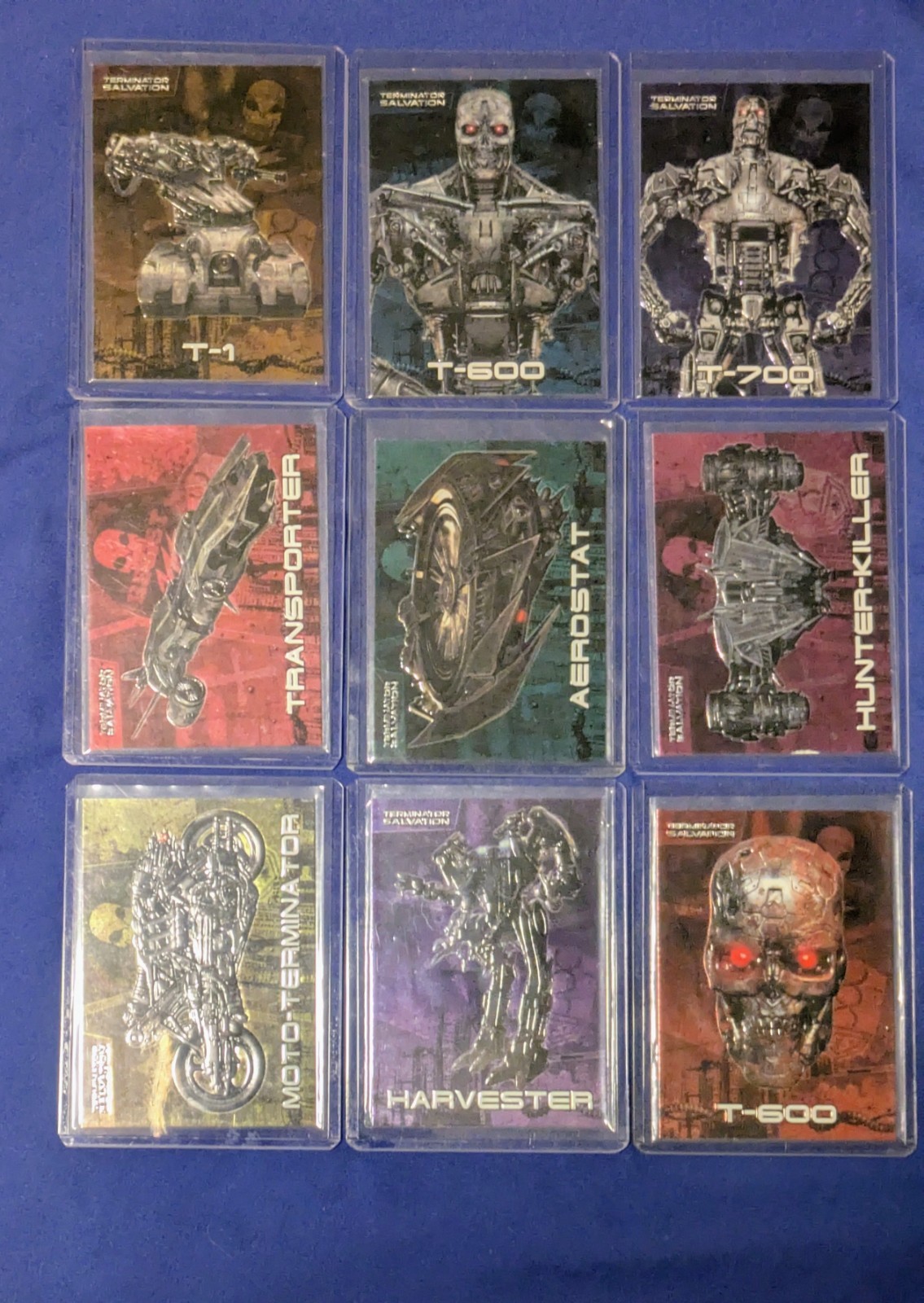 2009 Topps Terminator Salvation Embossed Foil COMPLETE 9 Card CHROME Set NM-M