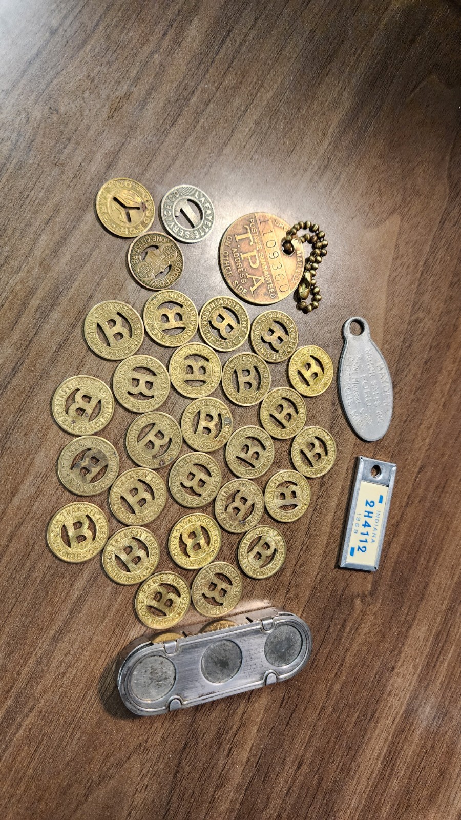 Antique/Vintage Public Transit Tokens & Lost Key Tags Collection.