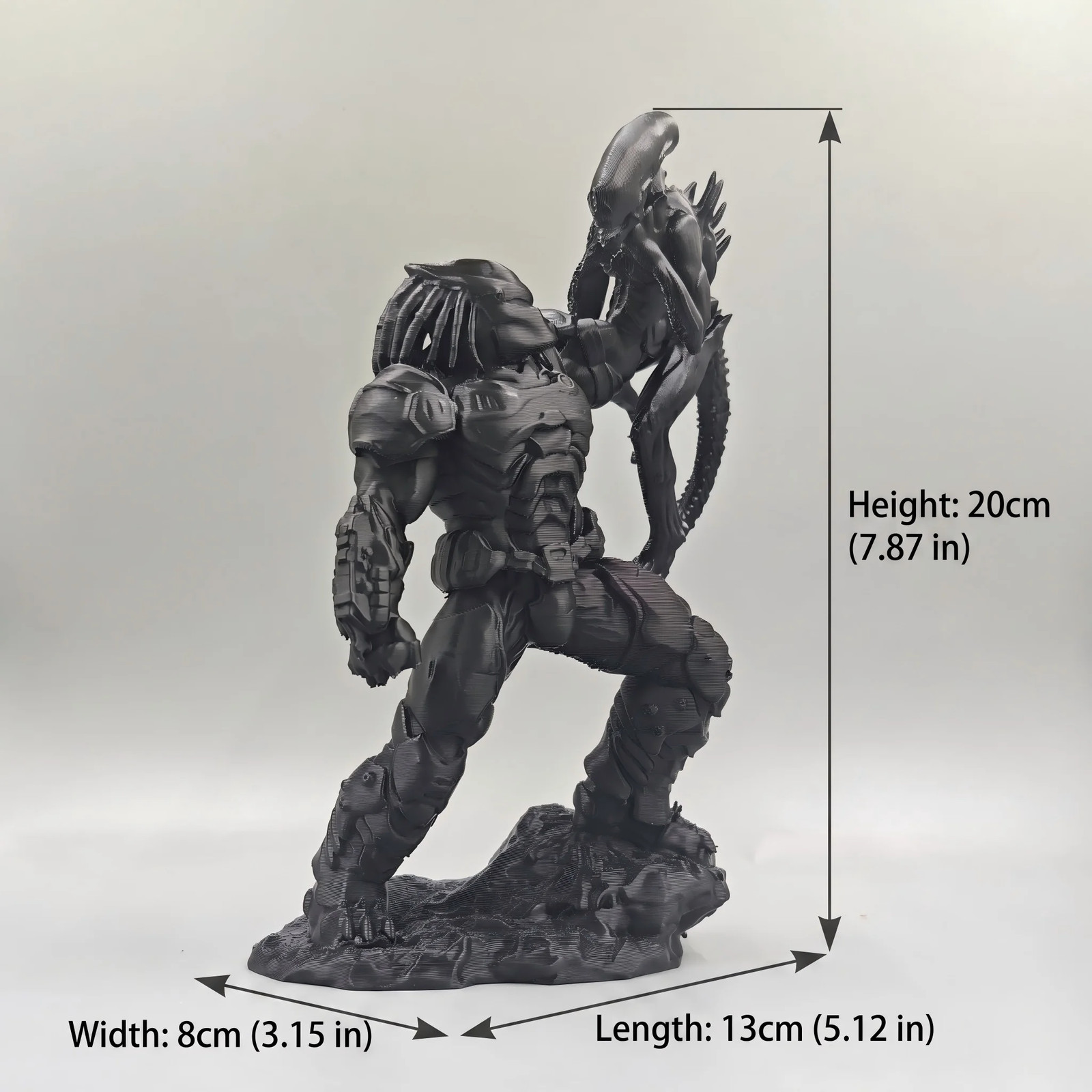 Alien vs Predator Hunter Alien Sci-Fi Battle Statue Collectible Figure 7.87in