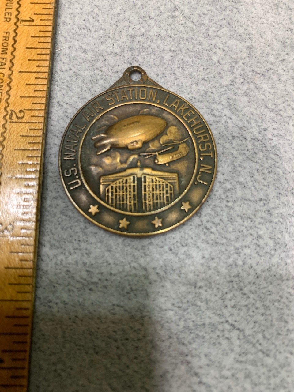 Post-WWII/Korean War Watch Fob, US Naval Air Station, Lakehurst, New Jersey
