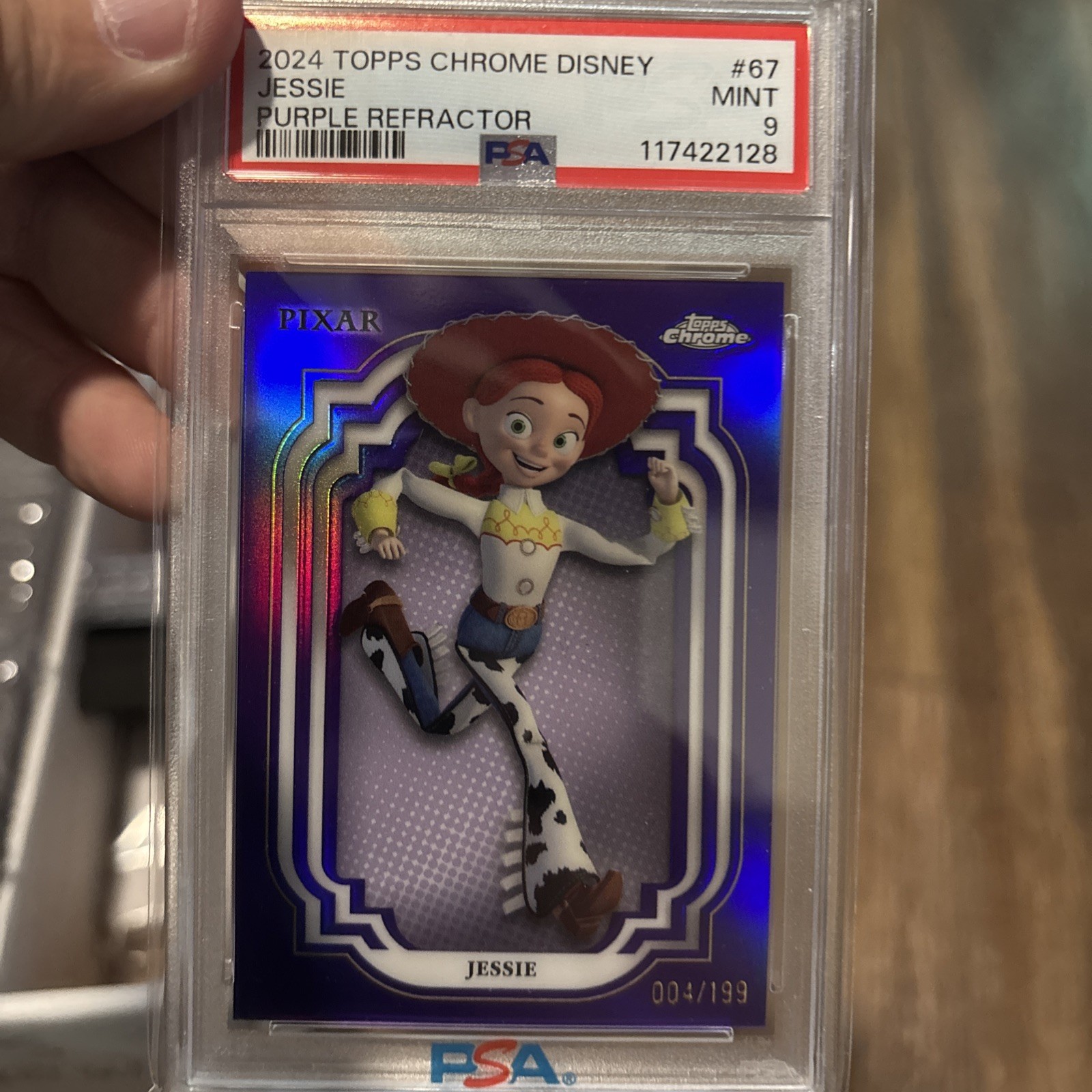 2024 TOPPS CHROME DISNEY PURPLE REFRACTOR #67 JESSIE /199 PSA 9