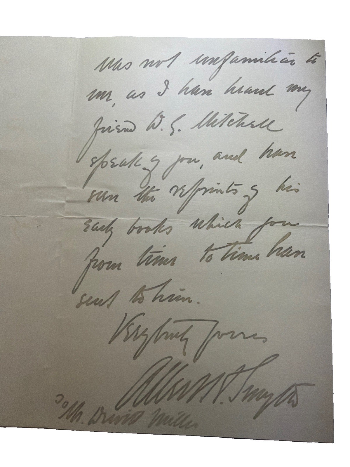 1896 Albert H Smyth Signed Letter -J Dewitt Miller Bayard Taylor,Aps Philosophy