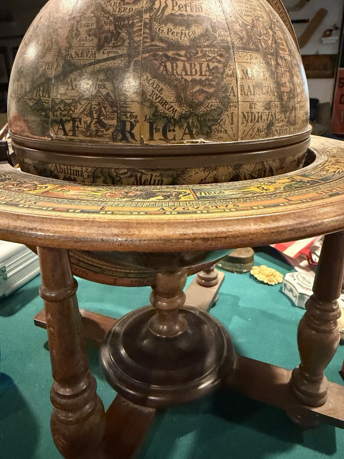 Vintage Italian Ice Bucket Globe Zodiac Signs MCM Estste Sale Find Stunning