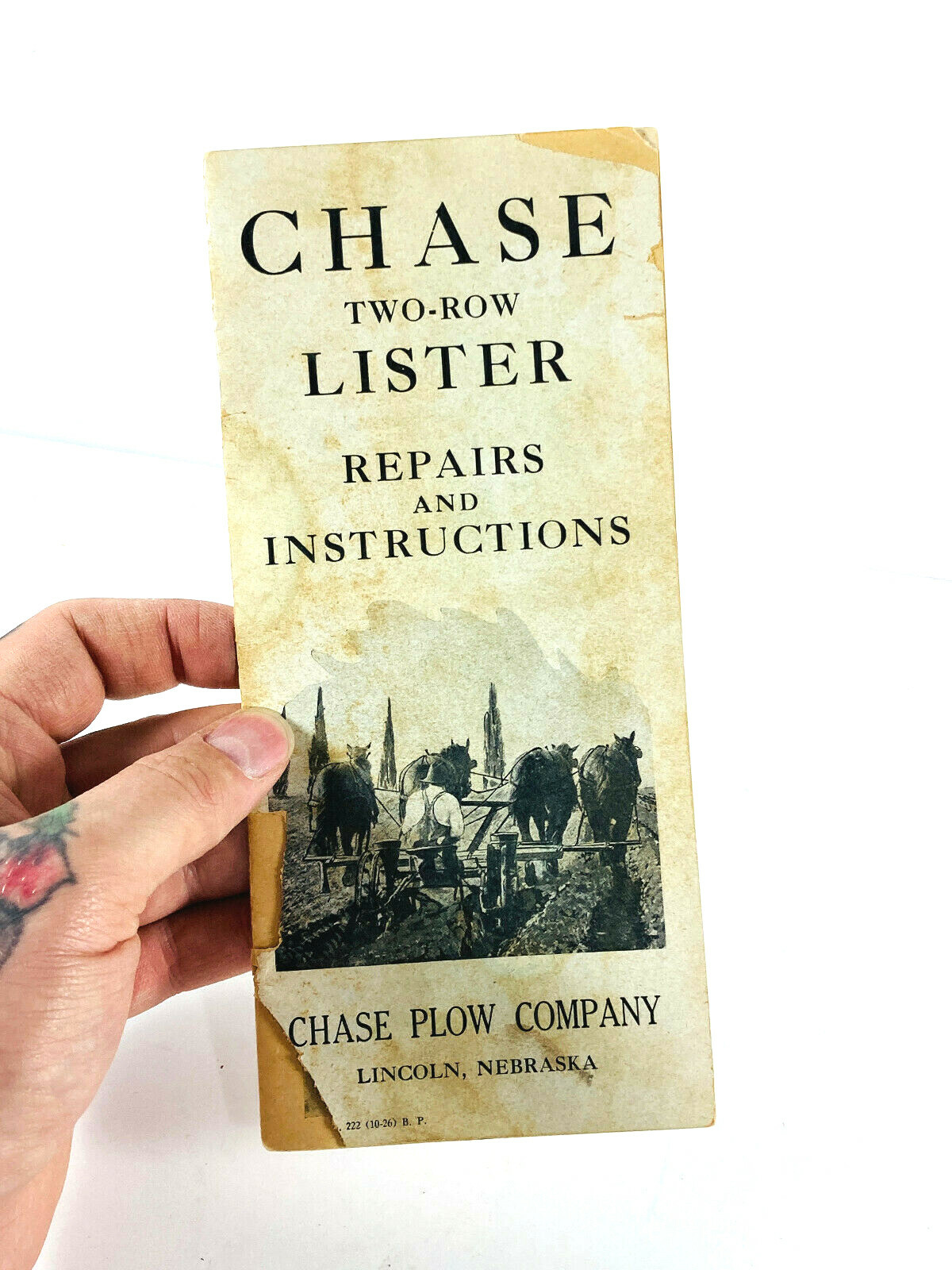 RARE 1920\'s Chase Plow Co. Lincoln Nebraska NE advertising brochure