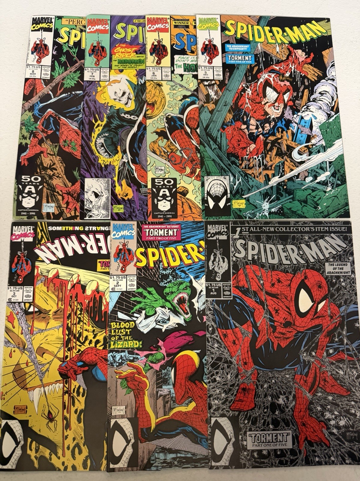 Spider-Man #1 2 3 5 6 7 8 1990 Todd Mcfarlane Lot Run Marvel Comics *Q8