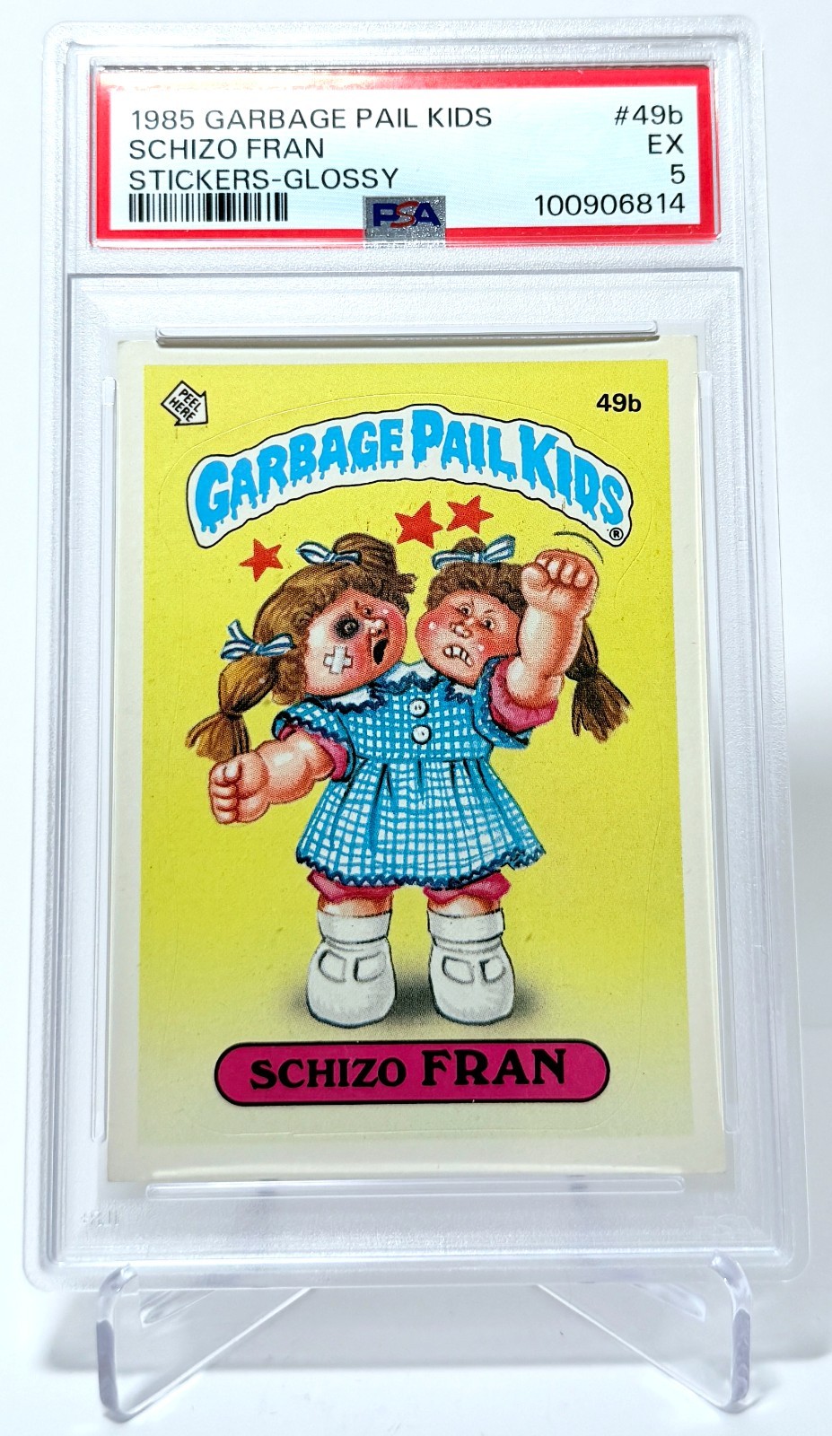 1985 Topps Garbage Pail Kids Series 2 - #49b Schizo Fran - PSA 5 EX