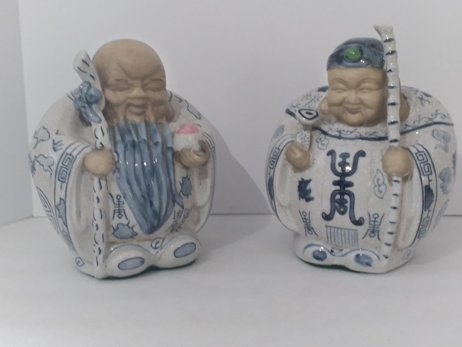 PAIR Chinese Gods of Longevity Pair 9