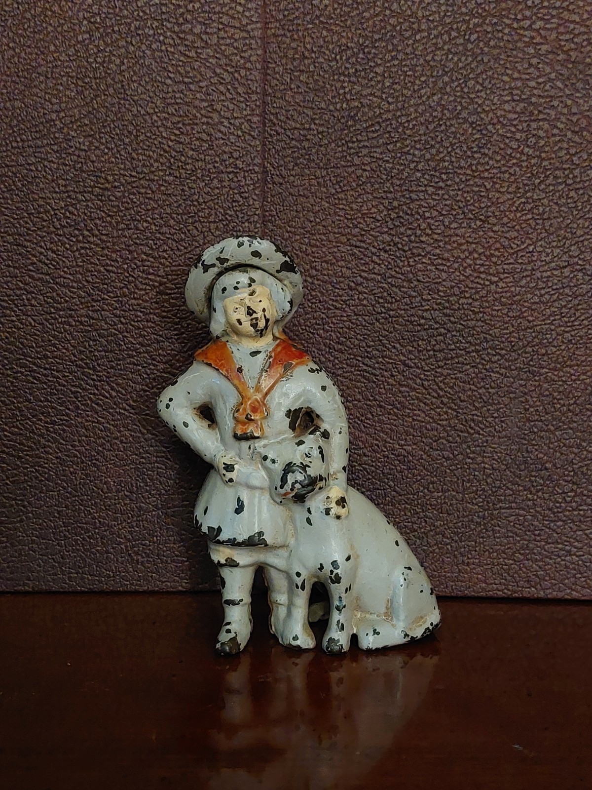 Original Antique/Vintage A.C. Williams Buster Brown & Tige Cast Iron Still Bank