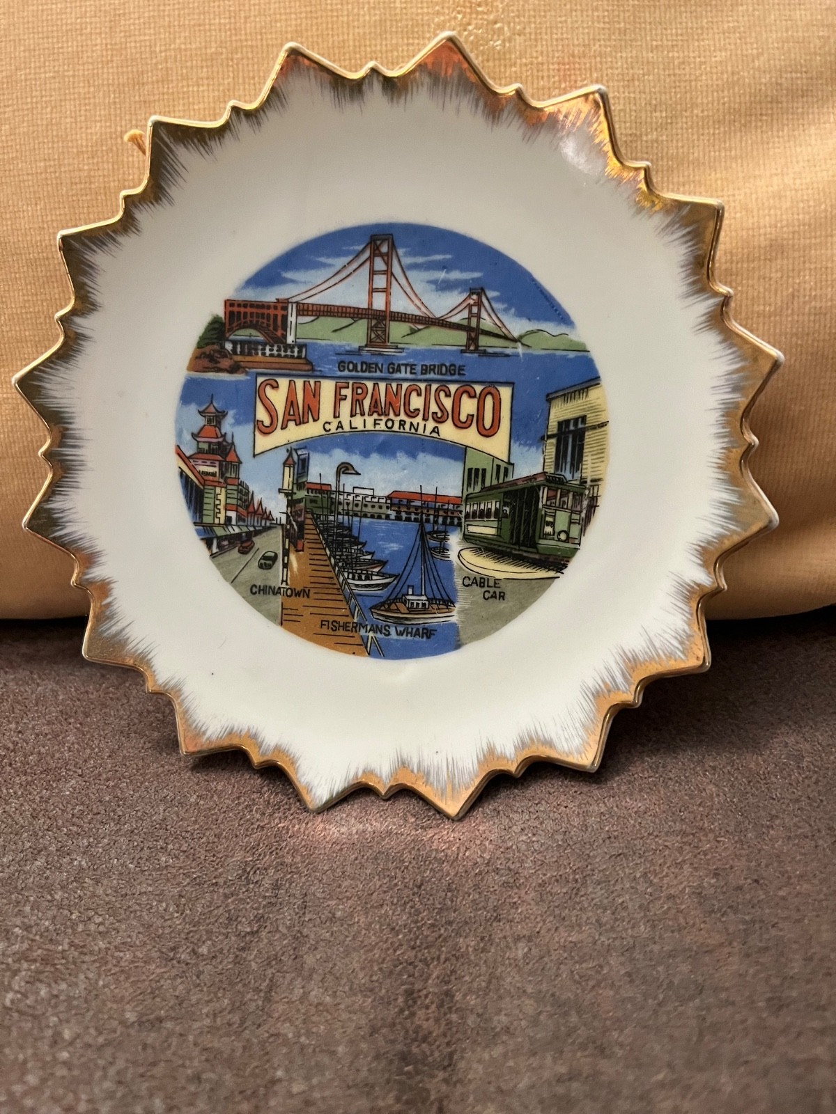 vintage San Francisco souvenir plate made in Japan 6 inches across.