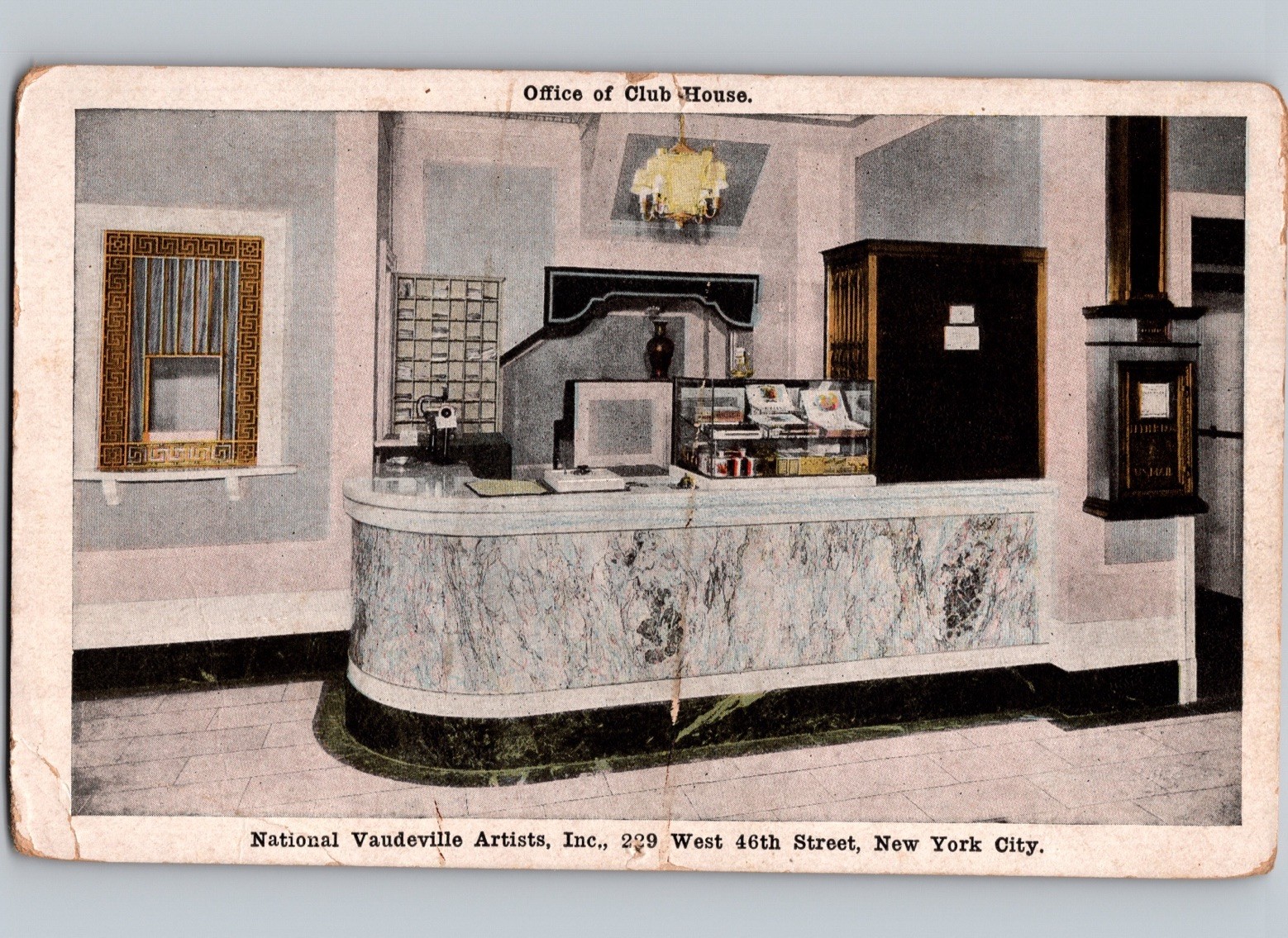 c1915 Office Of Club House National Vaudeville Artists New York City NYC NY