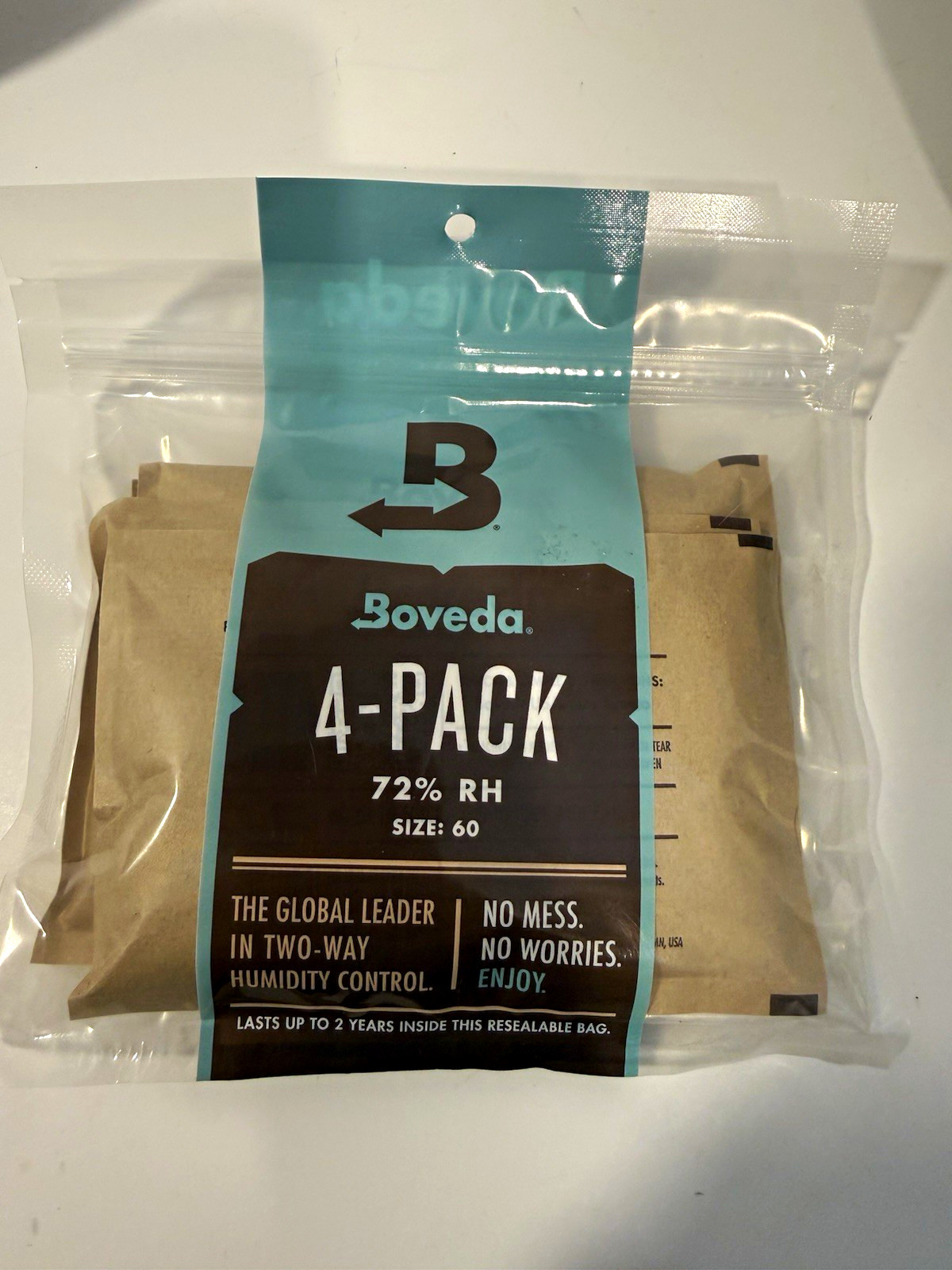 Boveda 4-Pack 72% RH Size 60 2-Way Humidity Control Packs B72-60-4P