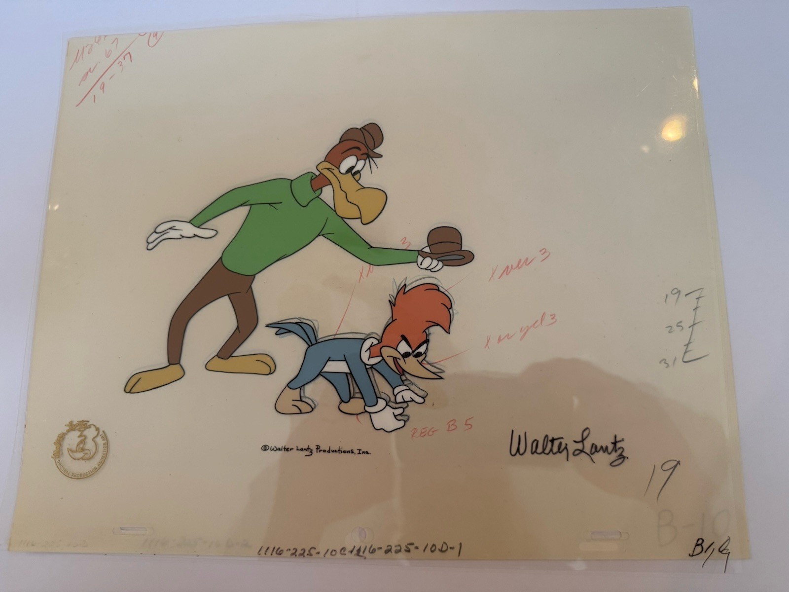 Woody Wood Pecker Signed Walter Lantz Production Cel 2 Cels 2drawings Rare Woody Wood Pecker Signed Walter Lantz Production Cel 2 Cels 2drawings Rare