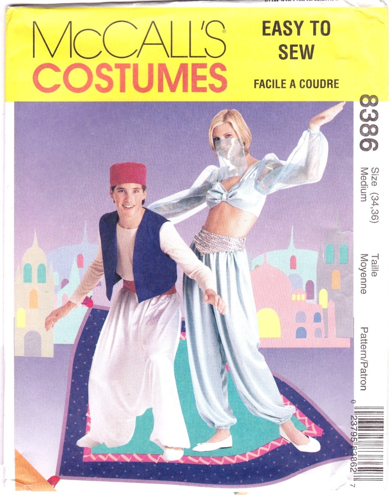 Vintage Sewing PATTERN McCalls 8386, Adult Halloween Costumes, 1996 Easy to Sew