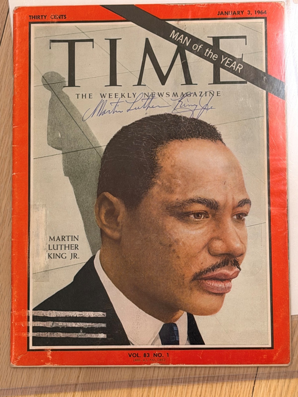 Martin Luther King Jr. Time Magazine Man Of The Year Signed Autograph