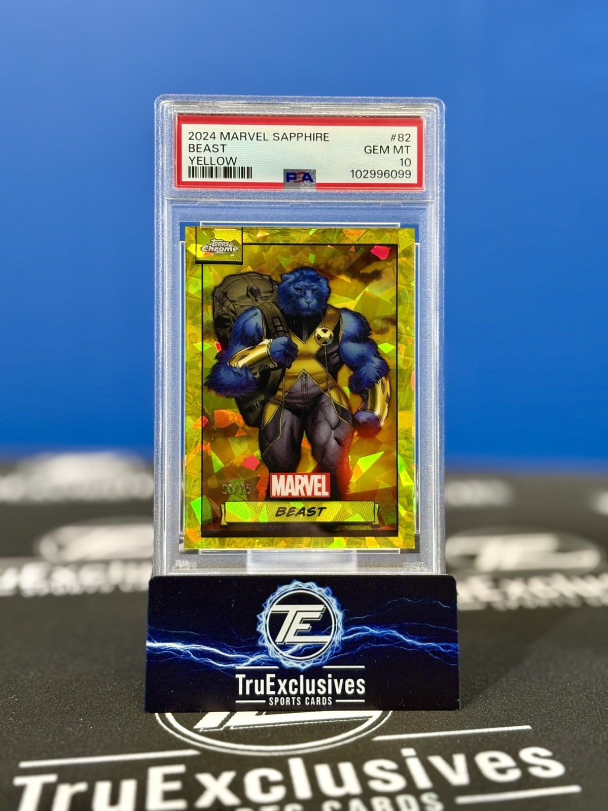 2024 Topps Chrome Marvel Beast Gold Sapphire 1/75 PSA 10  X-Men