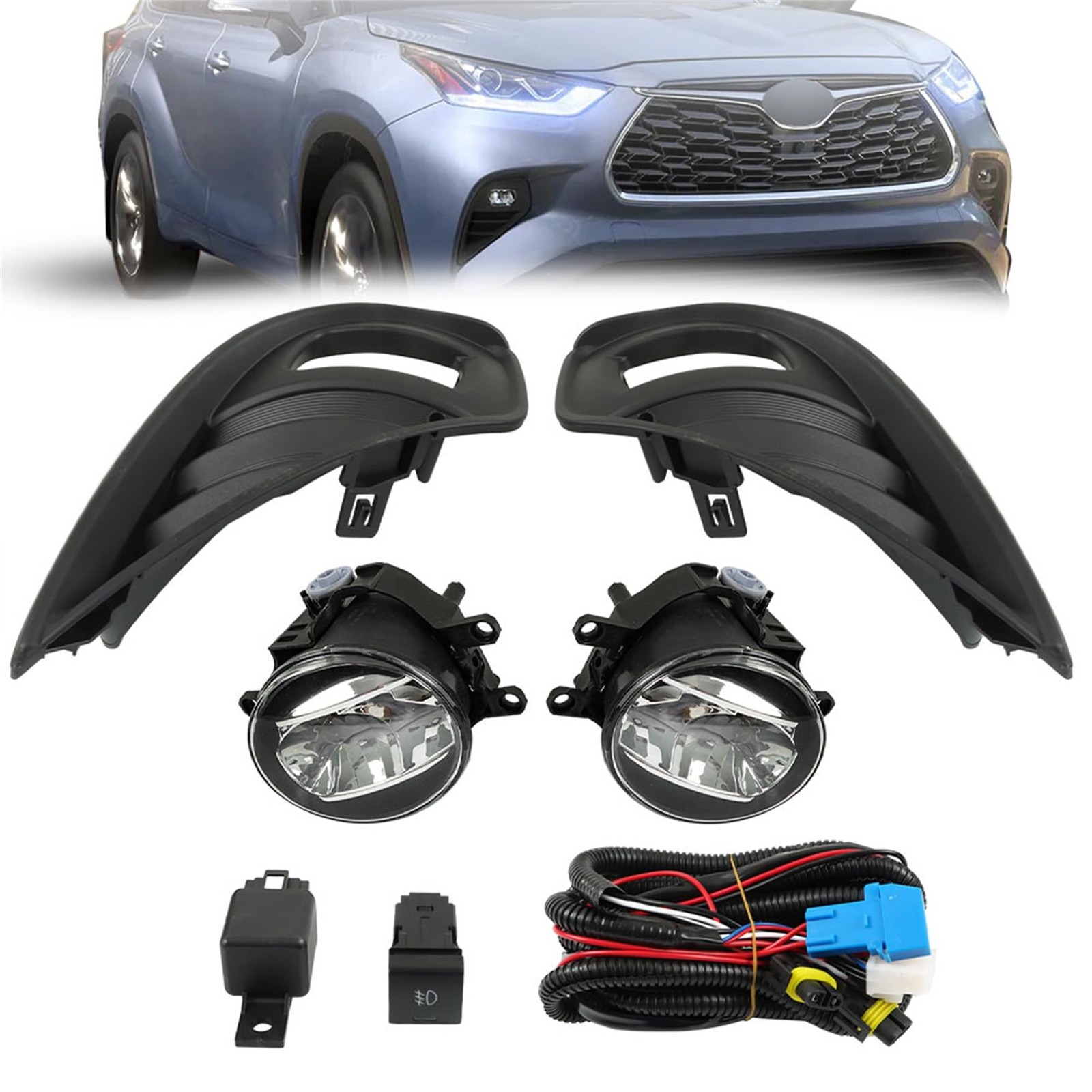 Pair of Front Fog Light Replacement for Highlander