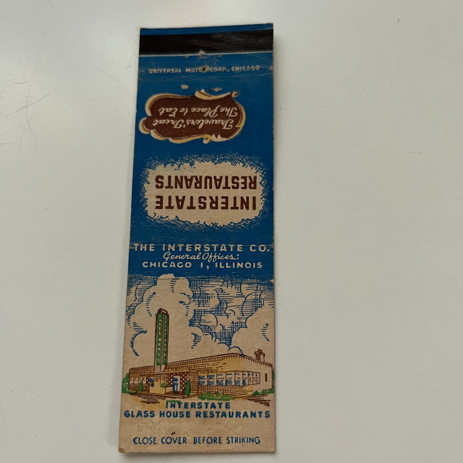 The Interstate Co. Chicago IL Vintage Matchbook Cover TMB29-2