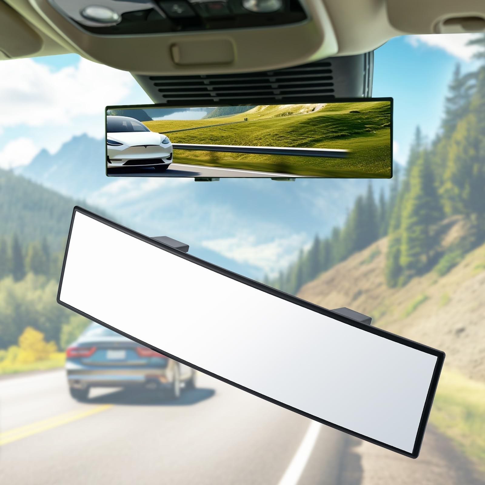BOOMIBOO Rear View Mirror, Interior Clip-on Wide Angle Panoramic Rear Mirrors...
