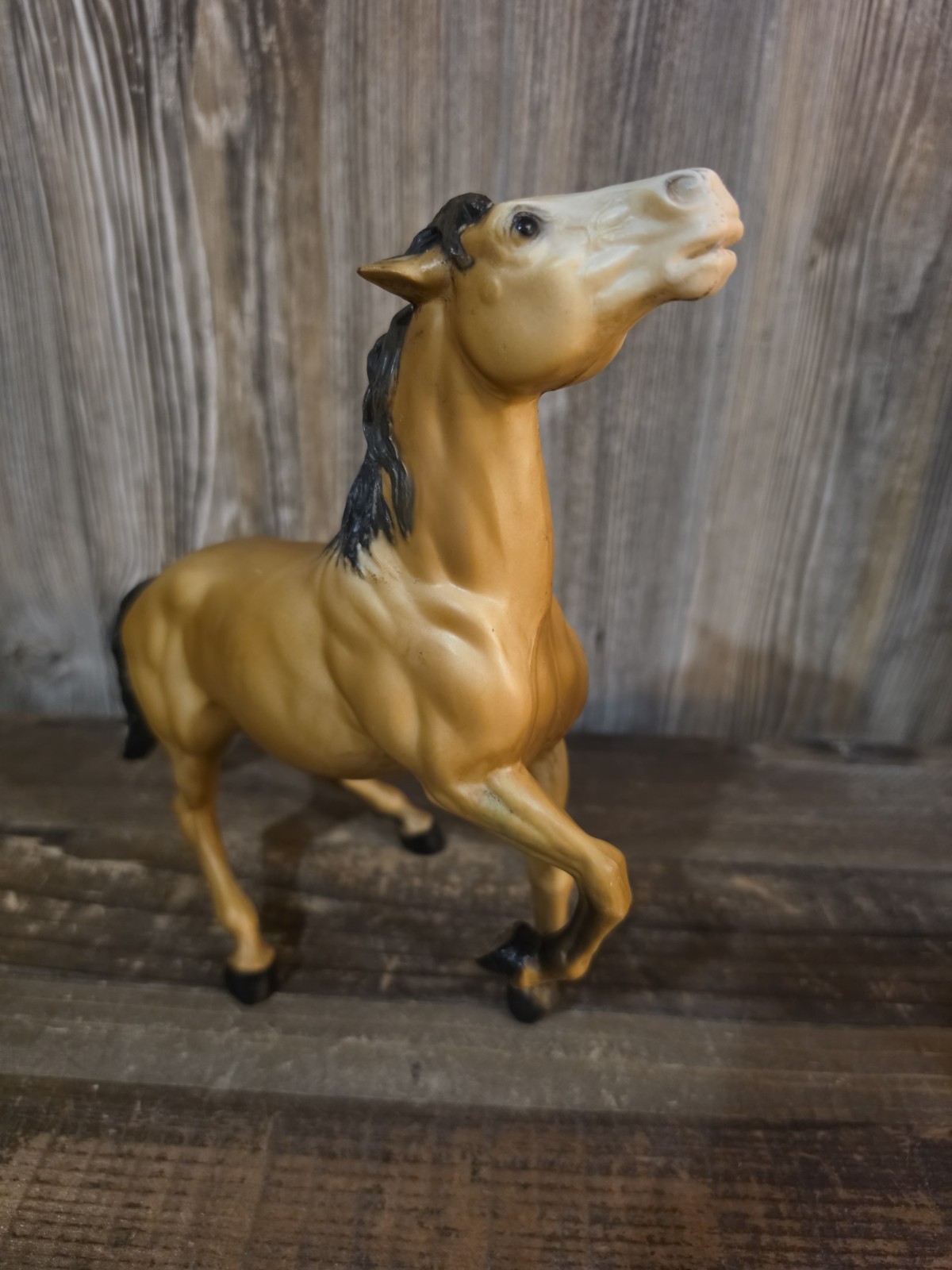 Vintage 60's Breyer Horse #87 Traditional Diablo Mustang Buckskin Semi Rearing
