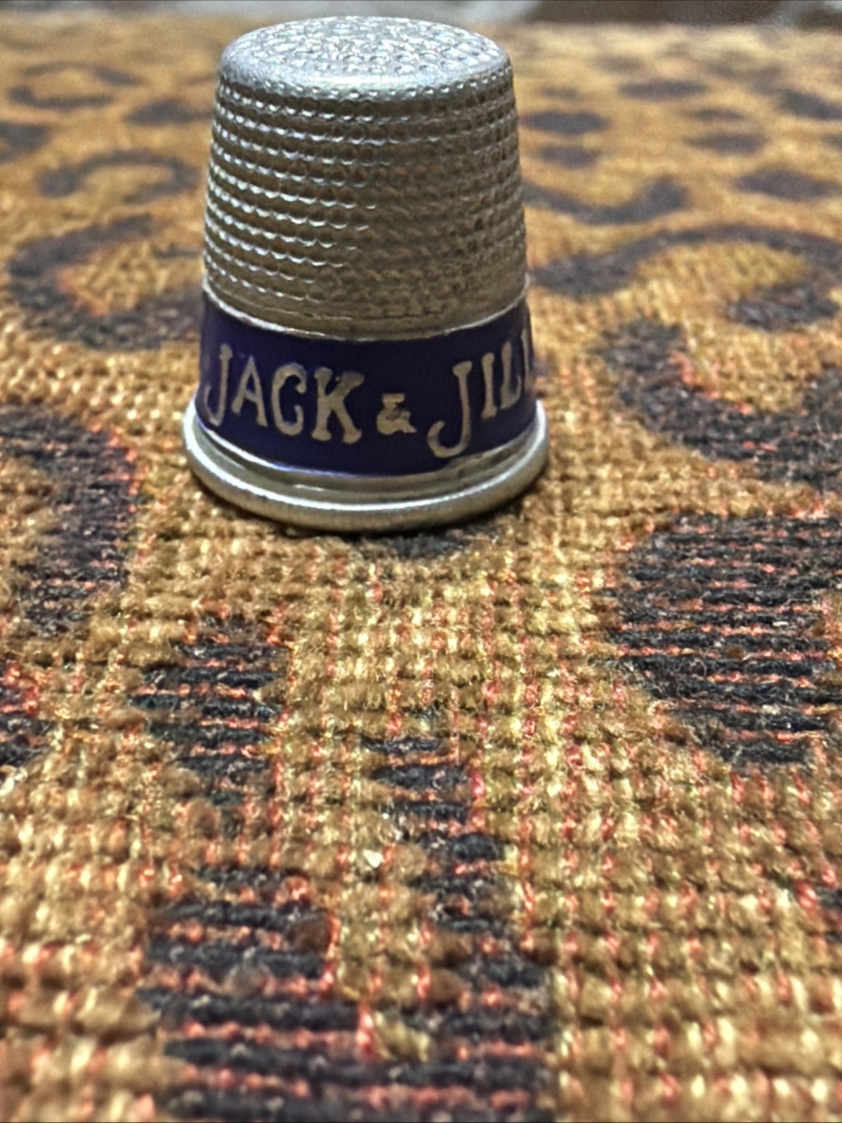 VTG 1930s 40s Jack & Jill Gelatin Advertising Thimble Aluminum Food Promo RARE