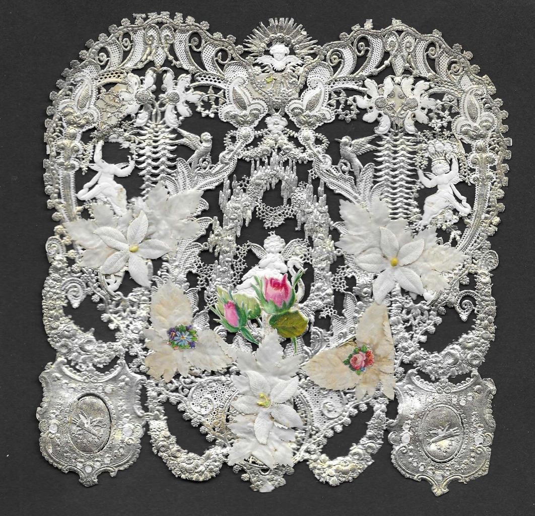 Z45 - VICTORIAN PAPER LACE VALENTINE CARD FRONT - FOR VB