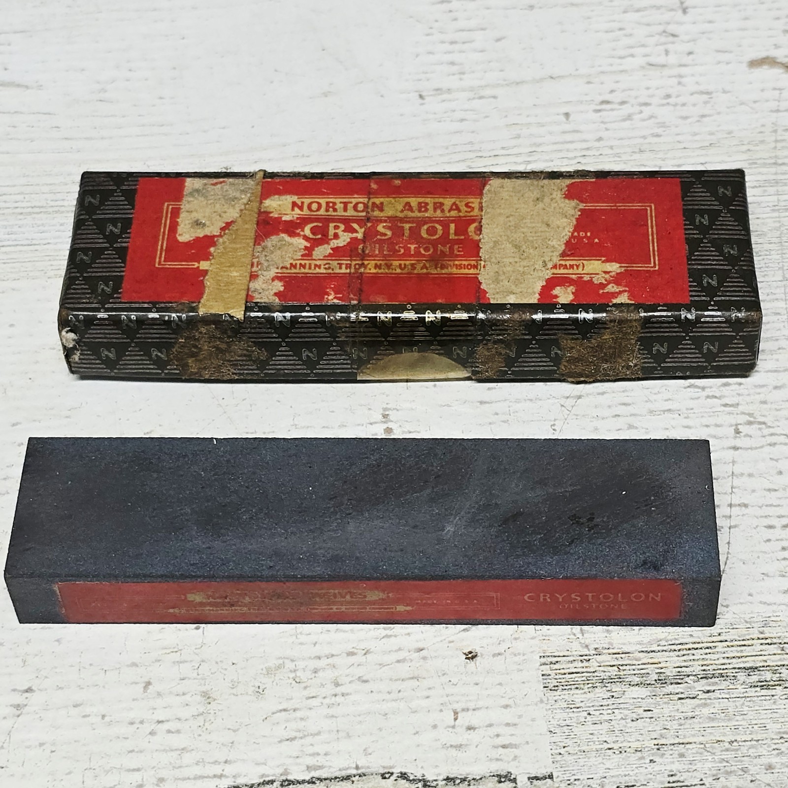 Vintage Norton Abrasives Crystolon Oilstone Course & Fine 4x 1x .5