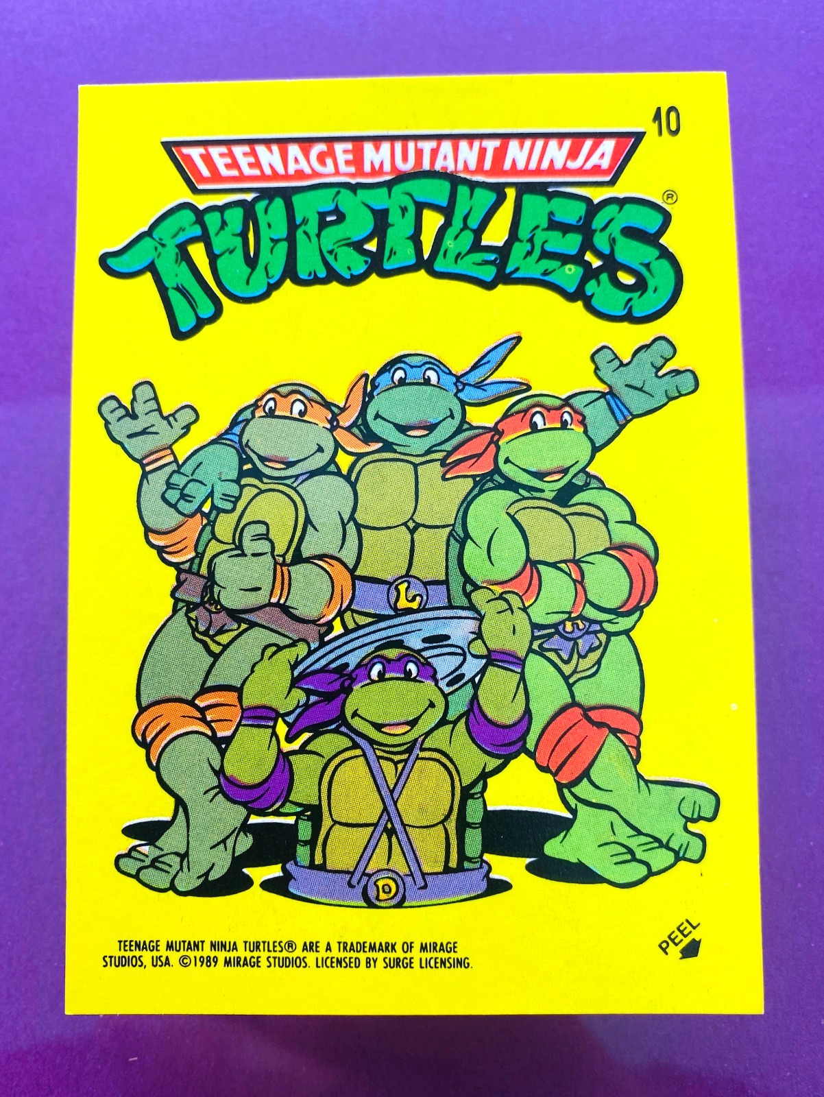 1989 TOPPS TEENAGE MUTANT NINJA TURTLES TMNT STICKER #10 (HG)  *USASC*