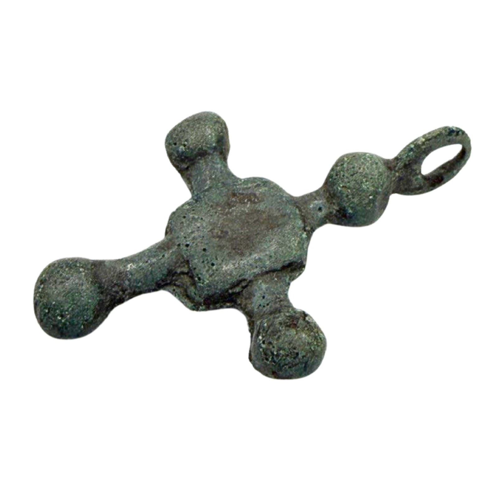 Ancient Kievan Rus Bronze Cross Pendant Medieval 11-13th Century Orthodox Relic