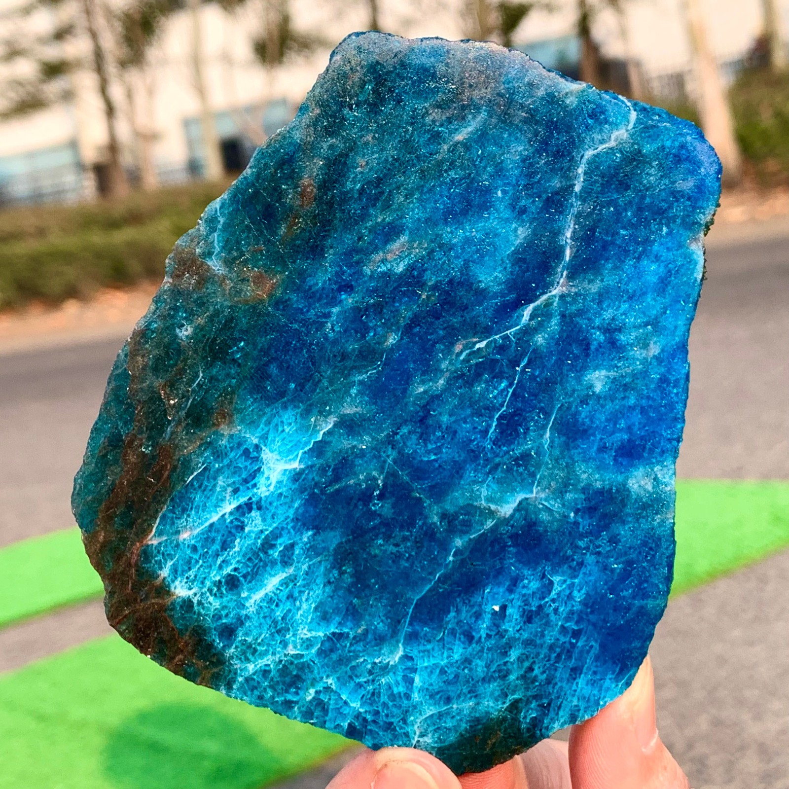 213G Natural Blue Apatite Quartz Rock Mineral crystal Specimen Healing