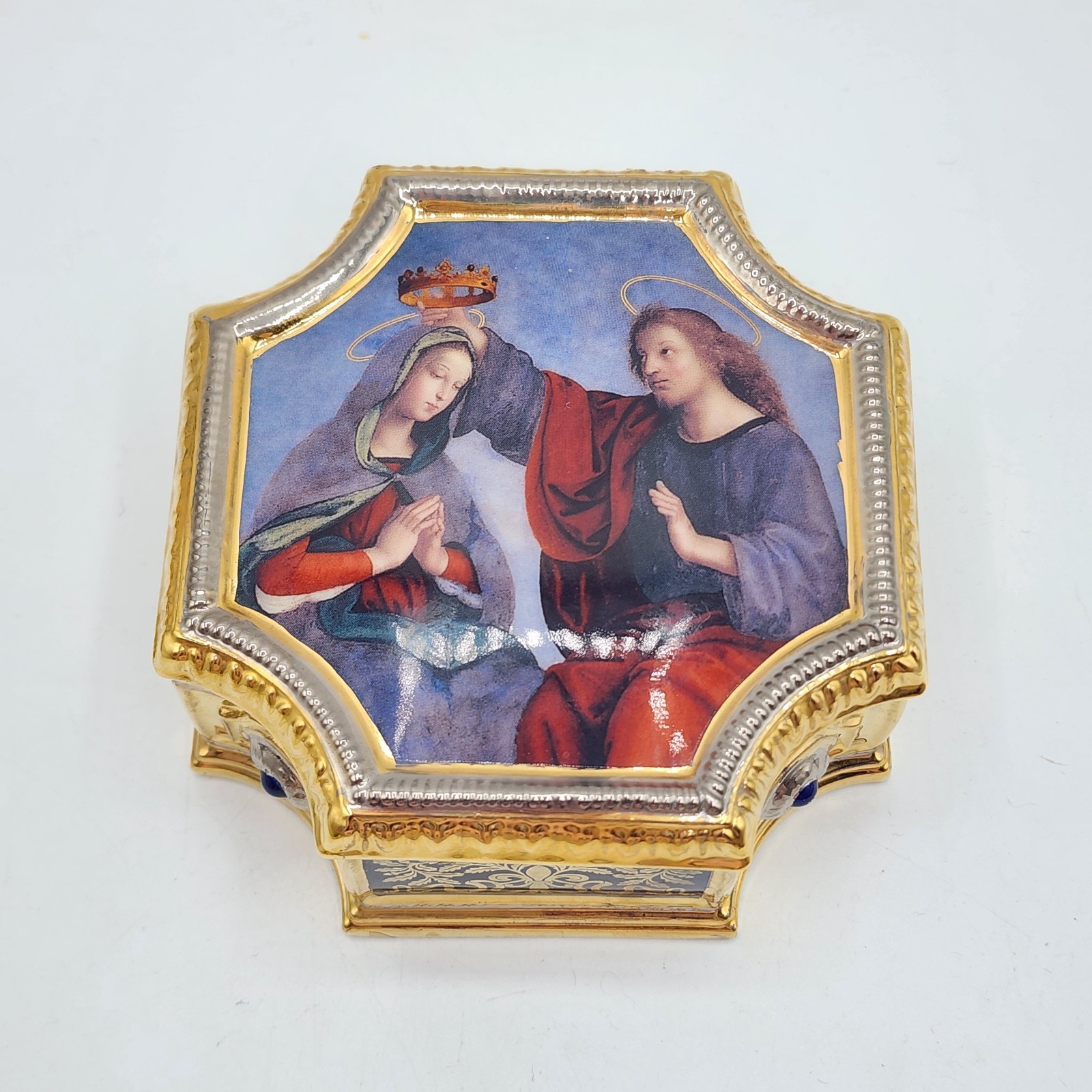 Franklin Mint The Glorious Mysteries Rosary Trinket Box Only