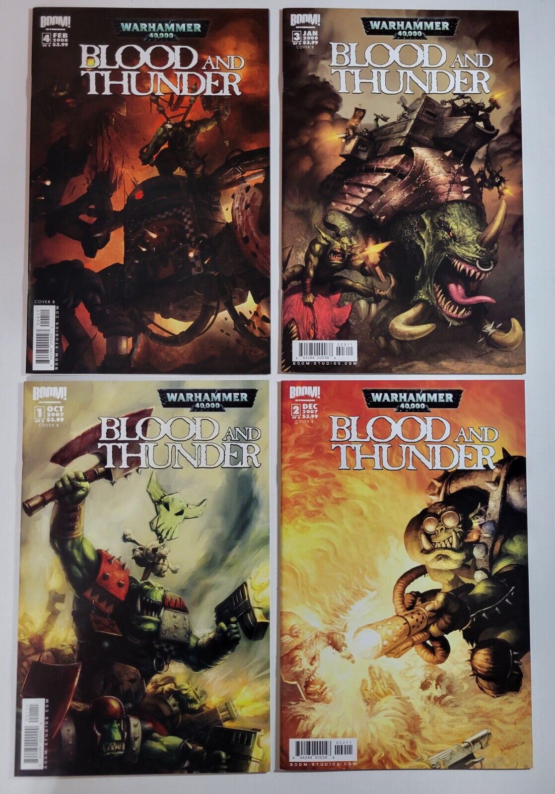 Warhammer 40k Blood and Thunder #1 #2 #3 #4 Complete Cover B Set Boom Studios