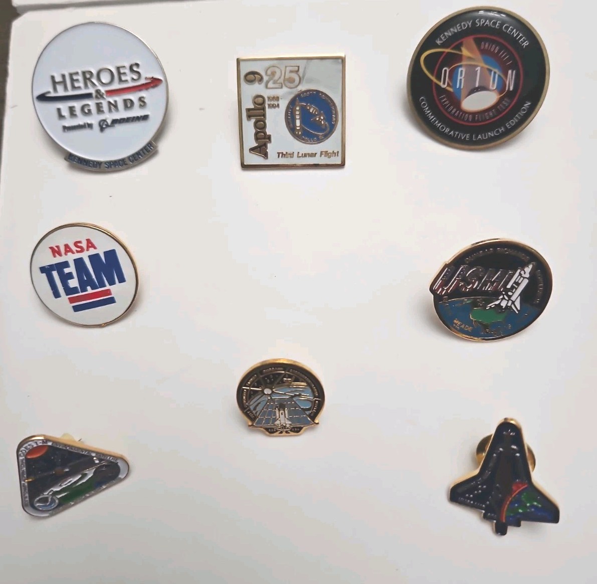 NASA Space Exploration Related Pins Set Of 8