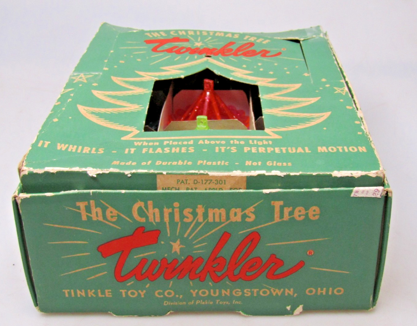 Set 12 Vintage Hard Plastic Spinner Twinkler Birdcage Christmas Ornaments w Box