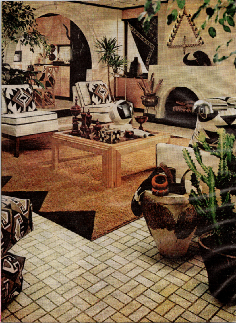 Vintage 1970s Home Decor Magazine Ad Mid Century Modern Living Room Art Print