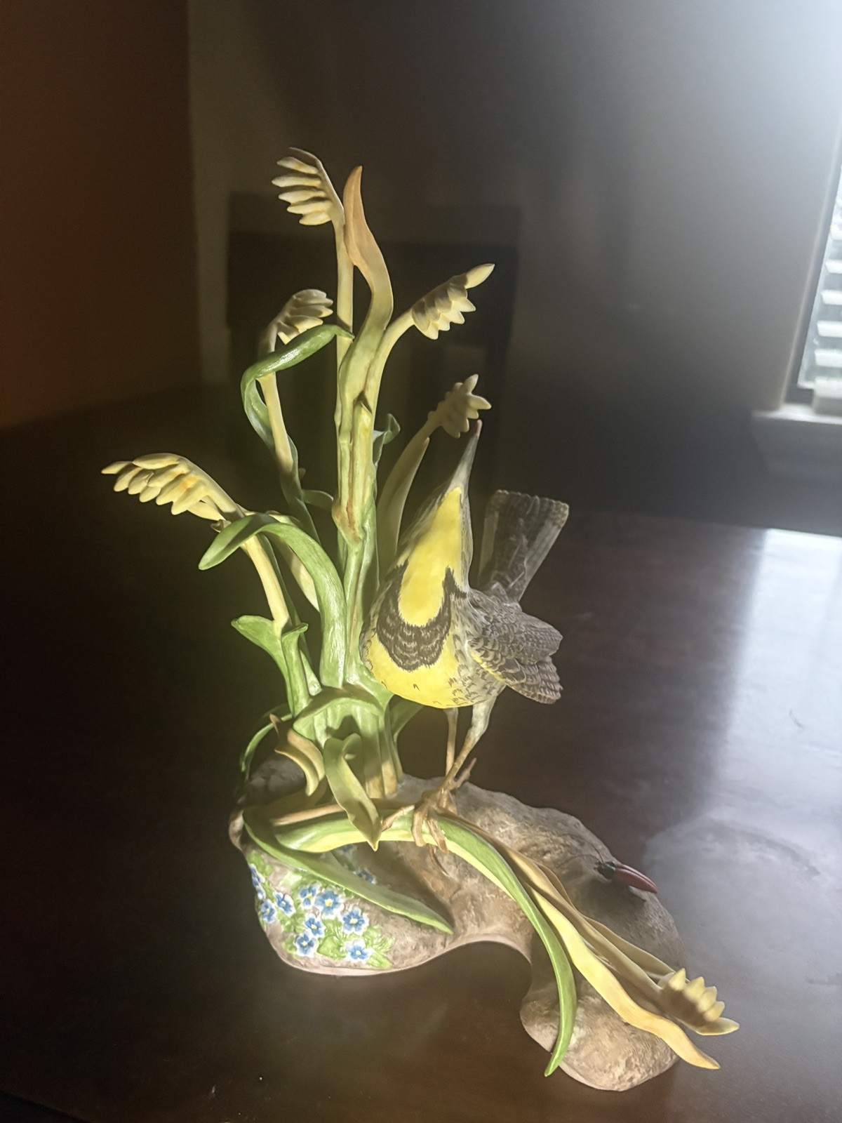 Amazing Large Boehm western meadowlark porcelain bird