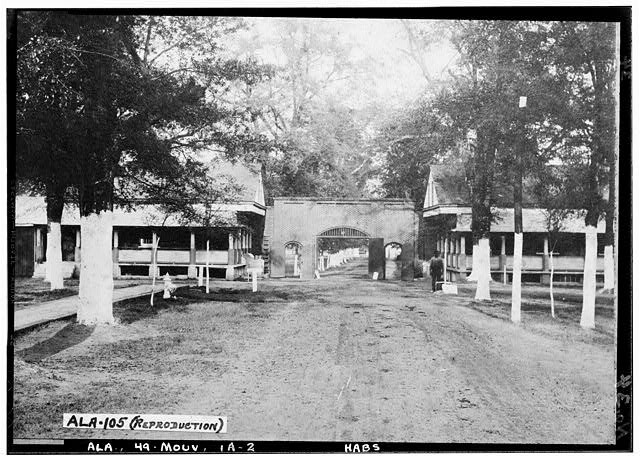 Photo:Mount Vernon Arsenal Mobile Alabama 1914 West Entrance Gate HABS