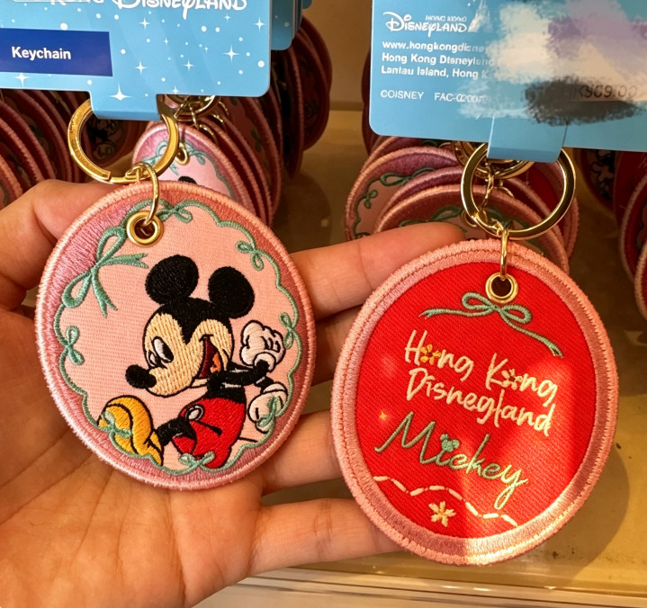 Genuine HKDL 2026 Mickey Minnie Mike Marie Stitch Lotso Signature Badge Keychain