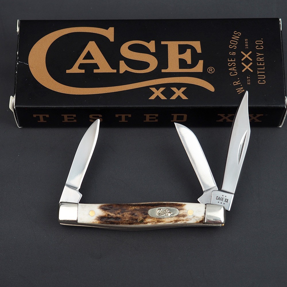 Case XX Small Stockman Genuine Sambar Stag Stainless Pocket Knife NIB - 00178