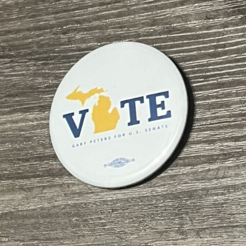 OFFICIAL POLITICAL MEMORABILIA/BUTTON Gary Peters 2020 U.S. Senate, MI
